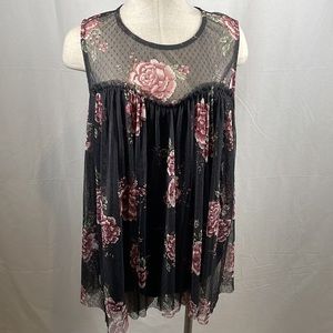 Torrid floral mesh tank top 2X